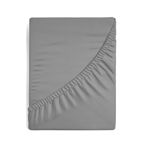 Prześcieradło satynowe z gumką 180x200 Nova stalowe na wysoki materac 30 cm Eurofirany Prześcieradło satynowe z gumką 180x200 Nova stalowe na wysoki materac 30 cm Eurofirany