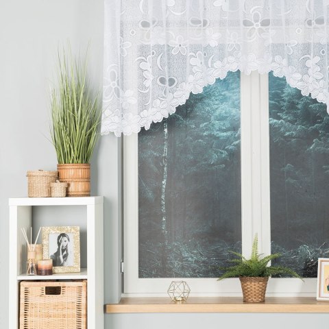 RENATA Firanka żakardowa gotowa, szerokość 250 x wysokość 80cm, kolor 001 biały 049885/FBL/001/250080/1 RENATA Firanka żakardowa gotowa, szerokość 250 x wysokość 80cm, kolor 001 biały 049885/FBL/001/250080/1