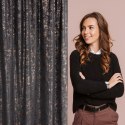 Zasłona 135x270 Tulia czarna szampańska welurowa z cieniowanym błyszczącym nadrukiem gotowa na taśmie Eurofirany Zasłona 135x270 Tulia czarna szampańska welurowa z cieniowanym błyszczącym nadrukiem gotowa na taśmie Eurofirany