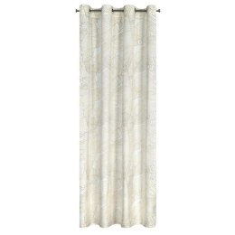 Zasłona 140x250 Luna 2 biała beżowa liście welurowa gotowa na przelotkach Limited Collection Eurofirany