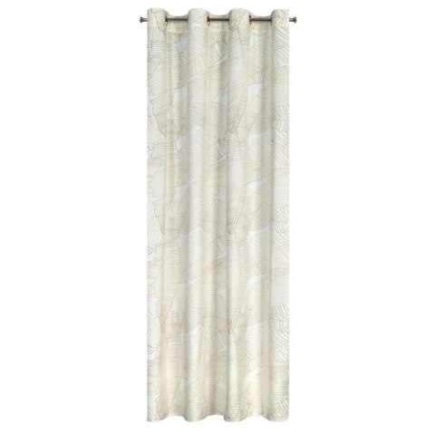 Zasłona 140x250 Luna 2 biała beżowa liście welurowa gotowa na przelotkach Limited Collection Eurofirany Zasłona 140x250 Luna 2 biała beżowa liście welurowa gotowa na przelotkach Limited Collection Eurofirany