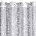 Zasłona 140x250 Mily biała srebrna gotowa na przelotkach z lekkiej tkaniny z nakrapianym nadrukiem Zasłona 140x250 Mily biała srebrna gotowa na przelotkach z lekkiej tkaniny z nakrapianym nadrukiem