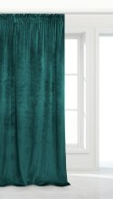 Zasłona gotowa 140x270 turkusowa ciemna welurowa na taśmie soft Velvet do salonu Zasłona gotowa 140x270 turkusowa ciemna welurowa na taśmie soft Velvet do salonu