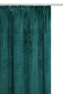 Zasłona gotowa 140x270 turkusowa ciemna welurowa na taśmie soft Velvet do salonu