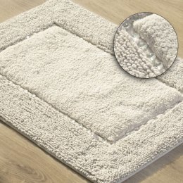 Dywanik 60x90 Chic kremowy z bawełny zdobiony kryształkami w stylu glamour Eurofirany
