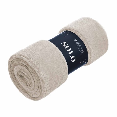 Koc narzuta z mikrofibry 200x220 Solo beżowy Koc narzuta z mikrofibry 200x220 Solo beżowy