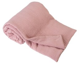 Kocyk muślinowy 75x100 Muslin różowy pudrowy 9 bawełniany