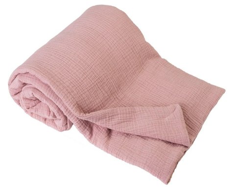 Kocyk muślinowy 75x100 Muslin różowy pudrowy 9 bawełniany Kocyk muślinowy 75x100 Muslin różowy pudrowy 9 bawełniany