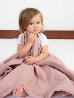 Kocyk muślinowy 75x100 Muslin różowy pudrowy 9 bawełniany