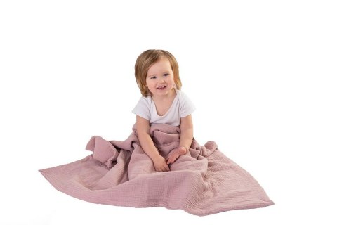 Kocyk muślinowy 75x100 Muslin różowy pudrowy 9 bawełniany Kocyk muślinowy 75x100 Muslin różowy pudrowy 9 bawełniany