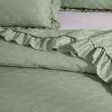 Narzuta z falbanką 240x220 Ruffy szałwiowa falbanka romby glamour dekoracyjna I2 Narzuta z falbanką 240x220 Ruffy szałwiowa falbanka romby glamour dekoracyjna I2