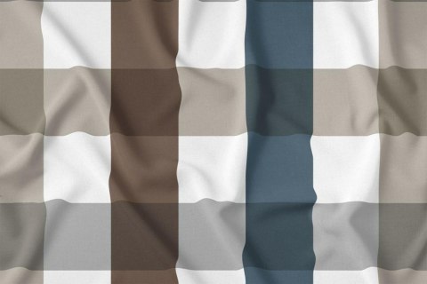 Obrus dekoracyjny 140x320 beżowy granatowy biały krata 4136 A Panama 98 Obrus dekoracyjny 140x320 beżowy granatowy biały krata 4136 A Panama 98