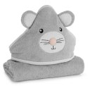 Okrycie kąpielowe 100x100 Baby 71 srebrny myszka ręcznik z kapturkiem 350 g/m2 Eurofirany Okrycie kąpielowe 100x100 Baby 71 srebrny myszka ręcznik z kapturkiem 350 g/m2 Eurofirany