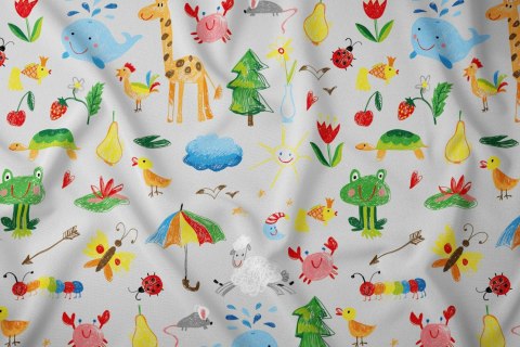 Pościel bawełniana 140x200 zwierzęta szara kolorowa dziecięca zapinana na suwak 3690 B KARO Kraina Snów Pościel bawełniana 140x200 zwierzęta szara kolorowa dziecięca zapinana na suwak 3690 B KARO Kraina Snów