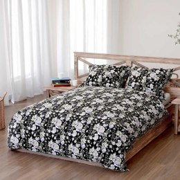 Pościel bawełniana 160x200 Peony dark czarna szara peonie kwiaty Bawełna 3