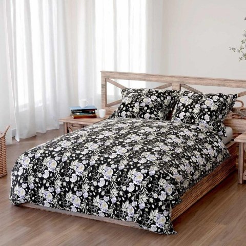Pościel bawełniana 160x200 Peony dark czarna szara peonie kwiaty Bawełna 3 Pościel bawełniana 160x200 Peony dark czarna szara peonie kwiaty Bawełna 3