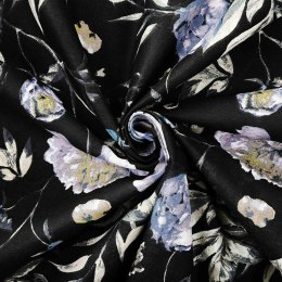 Pościel bawełniana 160x200 Peony dark czarna szara peonie kwiaty Bawełna 3