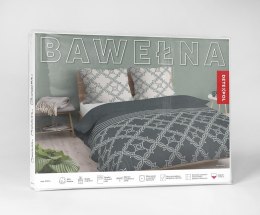 Pościel bawełniana 160x200 grafitowa kremowa zielona ciemna geometria 5251 A Bawełna 48