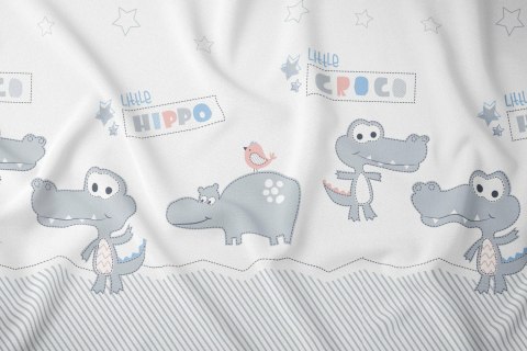 Pościel bawełniana 160x200 krokodyle biała szara dziecięca zapinana na suwak 2899 C KARO Kraina Snów Pościel bawełniana 160x200 krokodyle biała szara dziecięca zapinana na suwak 2899 C KARO Kraina Snów