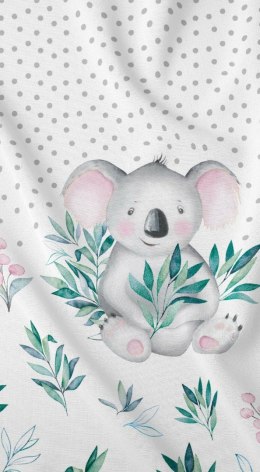 Pościel bawełniana 160x200 miś koala turkusowa dziecięca zapinana na suwak 3269 B KARO Kraina Snów