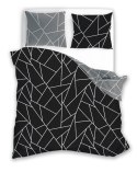 Pościel satynowa 160x200 Milargo Verde 007 czarna szara geometria Faro Pościel satynowa 160x200 Milargo Verde 007 czarna szara geometria Faro