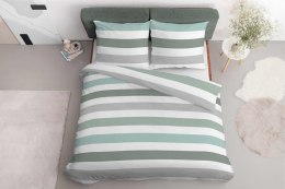 Pościel satynowa 220x200 biała szara zielona pasy 5053B Home Satin 27