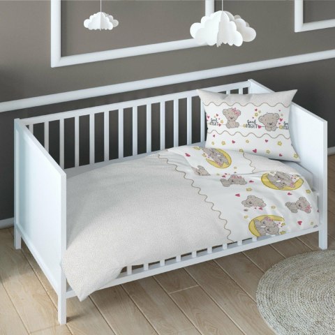 Poszewka bawełniana 70x80 misie beżowa dziecięca zapinana na suwak 2896 D KARO Kraina Snów Poszewka bawełniana 70x80 misie beżowa dziecięca zapinana na suwak 2896 D KARO Kraina Snów