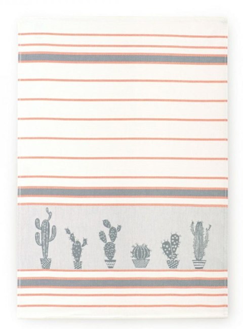 Ścierka kuchenna 50x70 Arizona 8691/1 biała szara pomarańczowa kaktusy bawełniana do naczyń Ścierka kuchenna 50x70 Arizona 8691/1 biała szara pomarańczowa kaktusy bawełniana do naczyń