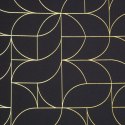 Zasłona 140x250 Evi czarna złota z błyszczącym nadrukiem geometrycznym gotowa na przelotkach Eurofirany Zasłona 140x250 Evi czarna złota z błyszczącym nadrukiem geometrycznym gotowa na przelotkach Eurofirany