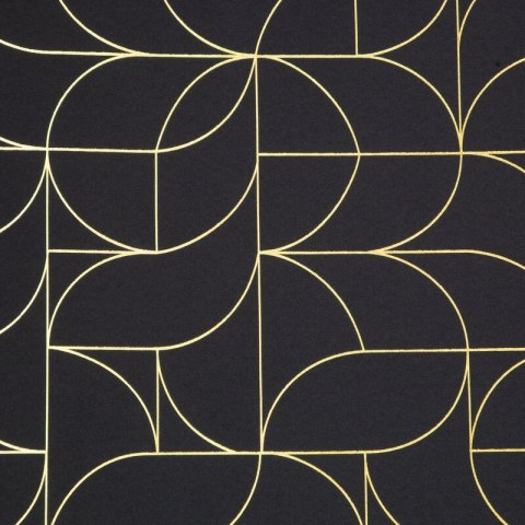 Zasłona 140x250 Evi czarna złota z błyszczącym nadrukiem geometrycznym gotowa na przelotkach Eurofirany Zasłona 140x250 Evi czarna złota z błyszczącym nadrukiem geometrycznym gotowa na przelotkach Eurofirany