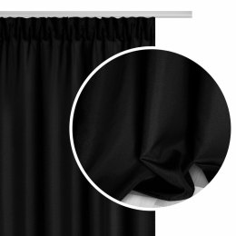 Zasłona gotowa 140x300 czarna na taśmie Viva do salonu