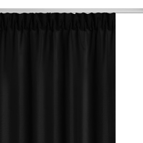 Zasłona gotowa 140x300 czarna na taśmie Viva do salonu Zasłona gotowa 140x300 czarna na taśmie Viva do salonu