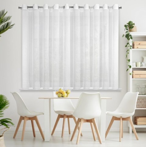 Firana 300x150 Rebecca biała na przelotkach wzór poziomy Eurofirany Firana 300x150 Rebecca biała na przelotkach wzór poziomy Eurofirany