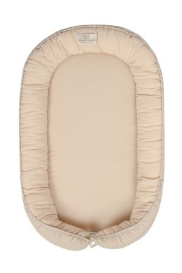 Gniazdko niemowlęce Prestige Muslin 55x80 kremowy materacyk pozycjonujący