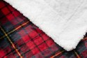 Koc Sherpa 150x200 Christmas świąteczny czerwony kratka z mikrofibry baranek SH25 Koc Sherpa 150x200 Christmas świąteczny czerwony kratka z mikrofibry baranek SH25