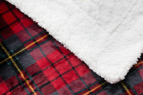 Koc Sherpa 150x200 Christmas świąteczny czerwony kratka z mikrofibry baranek SH25 Koc Sherpa 150x200 Christmas świąteczny czerwony kratka z mikrofibry baranek SH25