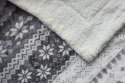 Koc Sherpa 150x200 Christmas szary płatki śniegu z mikrofibry SH25