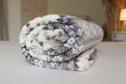 Koc Sherpa 150x200 Christmas szary płatki śniegu z mikrofibry SH25