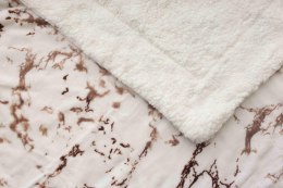 Koc Sherpa 150x200 biały brązowy marmurek z mikrofibry baranek SH25