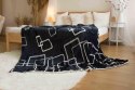 Koc Sherpa 150x200 czarny biały geometria z mikrofibry baranek SH25 Koc Sherpa 150x200 czarny biały geometria z mikrofibry baranek SH25
