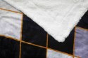 Koc Sherpa 150x200 szary czarny geometria z mikrofibry baranek SH25 Koc Sherpa 150x200 szary czarny geometria z mikrofibry baranek SH25