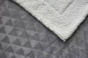 Koc Sherpa 150x200 szary geometria z mikrofibry baranek SH25 Koc Sherpa 150x200 szary geometria z mikrofibry baranek SH25
