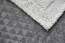 Koc Sherpa 150x200 szary geometria z mikrofibry baranek SH25