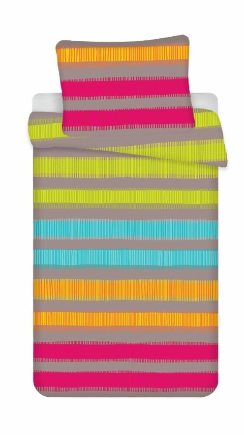 Komplet pościeli 4 szt. 140x200-2szt 70x90 - 2szt.Elle szara kolorowa pasy z mikrofibry PB25 Komplet pościeli 4 szt. 140x200-2szt 70x90 - 2szt.Elle szara kolorowa pasy z mikrofibry PB25