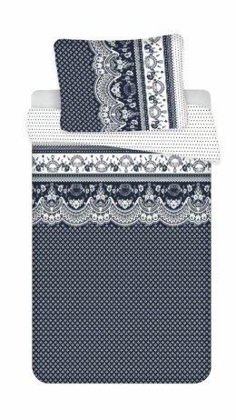 Komplet pościeli 4 szt. 140x200-2szt 70x90 - 2szt.Ornamenty niebieska biala z mikrofibry PB25