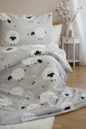 Komplet pościeli 4 szt. 140x200-2szt 70x90 - 2szt.Owieczki szara czarna z mikrofibry PB25 Komplet pościeli 4 szt. 140x200-2szt 70x90 - 2szt.Owieczki szara czarna z mikrofibry PB25