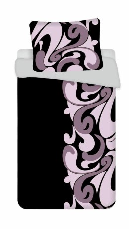 Komplet pościeli 4 szt. 140x200-2szt 70x90 - 2szt.Tattoo czarna szara z mikrofibry PB25