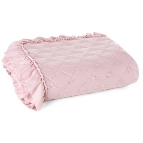 Narzuta Vanesa 170x210 pudrowa różowa z falbanką Eurofirany Narzuta Vanesa 170x210 pudrowa różowa z falbanką Eurofirany