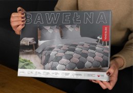 Pościel bawełniana 140x200 Łuski szara pastelowa wzór geometryczny 4658 B Bawełna 37