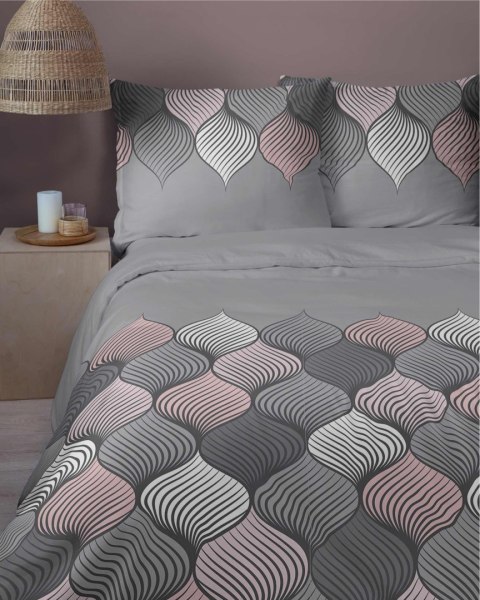 Pościel bawełniana 140x200 Łuski szara pastelowa wzór geometryczny 4658 B Bawełna 37 Pościel bawełniana 140x200 Łuski szara pastelowa wzór geometryczny 4658 B Bawełna 37